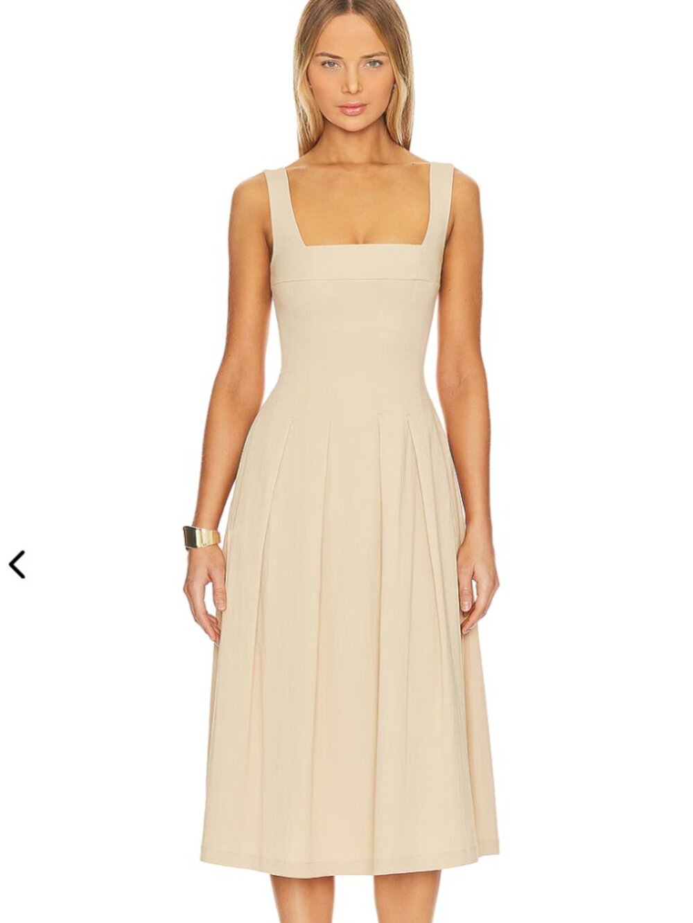 Corset Pleated Midi Dress